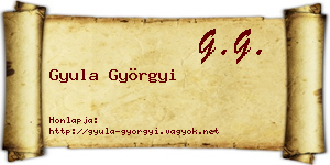 Gyula Györgyi névjegykártya